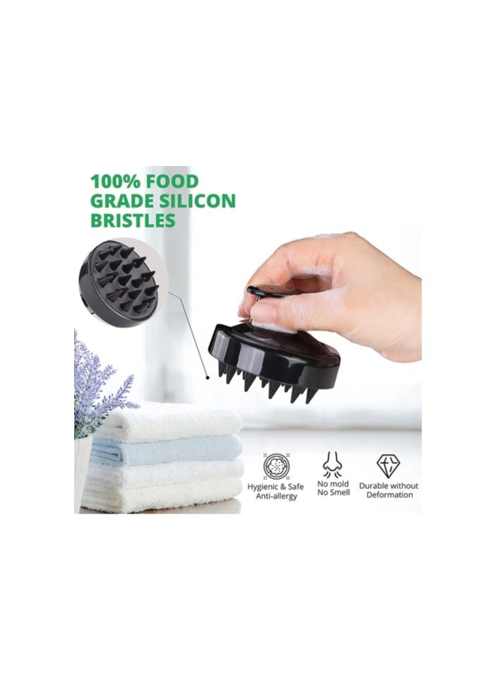 Generic Hair Scalp Massager Brush for Effective Hair Cleaning and Scalp Exfoliation - Perfect for Curly, Straight, and Thick Hair - Ideal for Relaxation and Stress Relief – Black  - Image 5