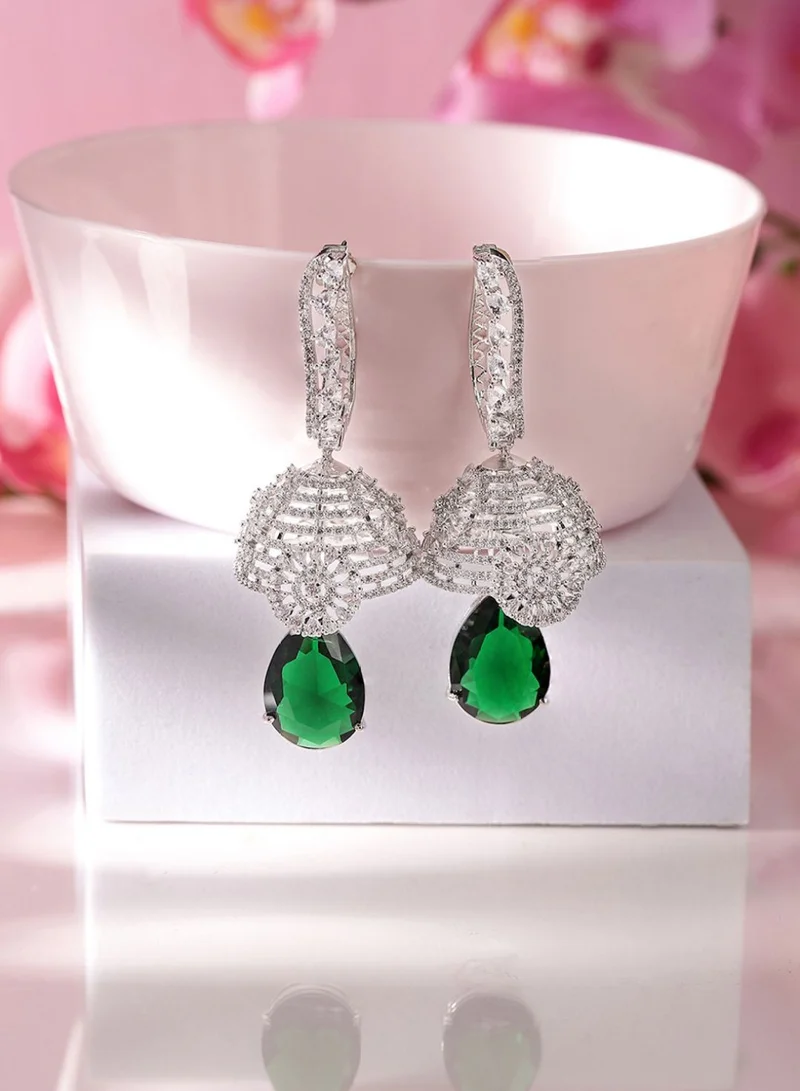 برياسي American Diamond Stone Studded Dome Shaped Jhumkas