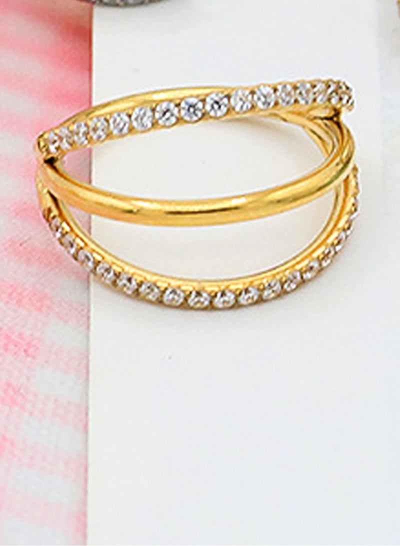Innoshine Hypoallergenic Titanium Nose Jewelry for Sensitive Skin Surgical Steel Nose Ring & Earrings Gold Nose Hoop with  Zirconia  for Fashion Women &Men - Image 2