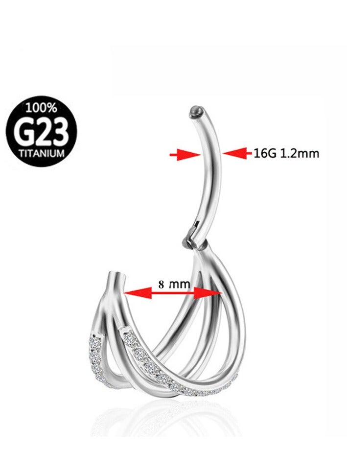 Innoshine Hypoallergenic Titanium Nose Jewelry for Sensitive Skin Surgical Steel Nose Ring & Earrings Gold Nose Hoop with  Zirconia  for Fashion Women &Men - Image 3
