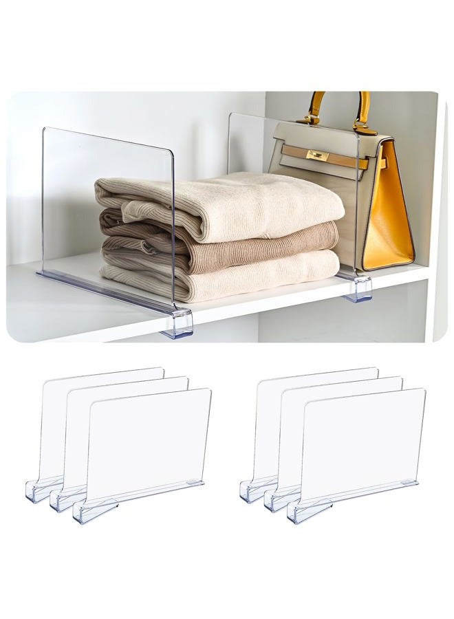 Uni HIMO Shelf Dividers，Vertical Purse Organizer for Closet，Thickened and Sturdy Shelf Organizer for Sweater, Shirts, Handbags,8" Tall x 11" (6 Pcs) - Image 1