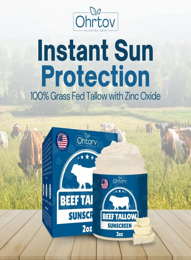 Ohrtov Beef Tallow Sunscreen – Natural Tallow & Zinc Oxide Sunblock Cream for Face & Body – Reef Safe, Non-Greasy Formula with Red Raspberry, Carrot Oil – Sun Protection Suitable for Dry and Sensitive Skin - Image 2