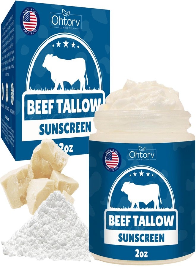 Ohrtov Beef Tallow Sunscreen – Natural Tallow & Zinc Oxide Sunblock Cream for Face & Body – Reef Safe, Non-Greasy Formula with Red Raspberry, Carrot Oil – Sun Protection Suitable for Dry and Sensitive Skin - Image 1