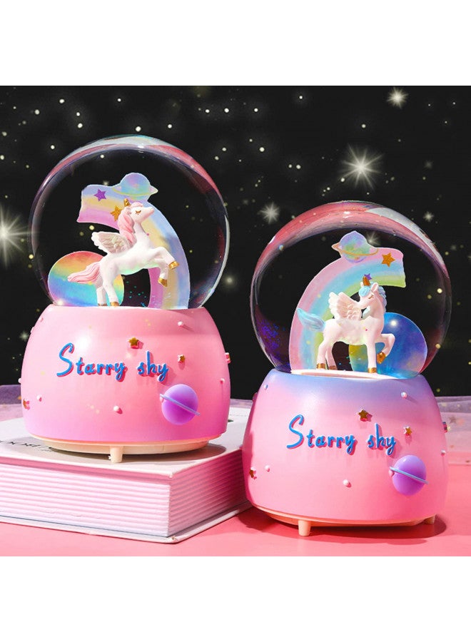 VECU VECU Unicorn Snow Globe for Kids, 100 MM Snow Globe With Musics, Perfect Unicorn Music Box for Girls, Granddaughters Babies Birthday  - Image 1