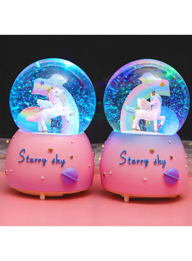 VECU VECU Unicorn Snow Globe for Kids, 100 MM Snow Globe With Musics, Perfect Unicorn Music Box for Girls, Granddaughters Babies Birthday  - Image 3