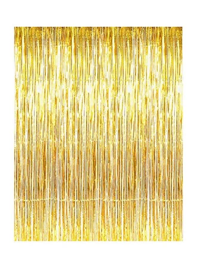 Amscan Perfect Party Supplies Gold Foil Fringe Curtains Streamers For Decorations cmfeet Party Supplies cmfeet - Image 1
