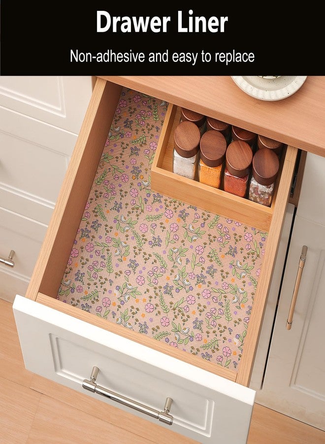 INNOLITES Non-Slip Shelf Liner - Cabinet & Drawer Liner Non-Adhesive - Waterproof Oil-Proof - Durable EVA with Floral for Kitchen Cabinets Refrigerator - BPA-Free, Easy to Cut 11.8" x 360" - Image 3