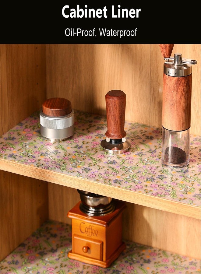 INNOLITES Non-Slip Shelf Liner - Cabinet & Drawer Liner Non-Adhesive - Waterproof Oil-Proof - Durable EVA with Floral for Kitchen Cabinets Refrigerator - BPA-Free, Easy to Cut 11.8" x 360" - Image 2