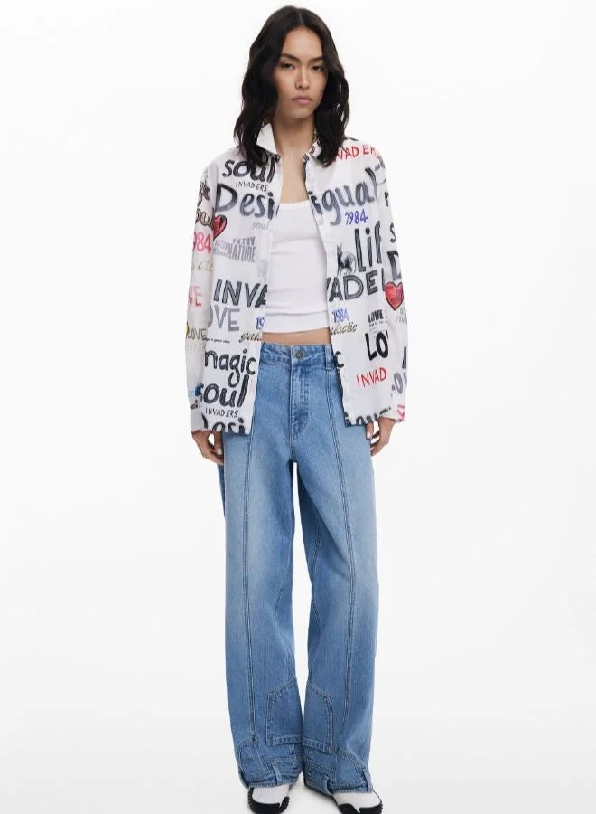 DESIGUAL Cotton Shirt With Letters