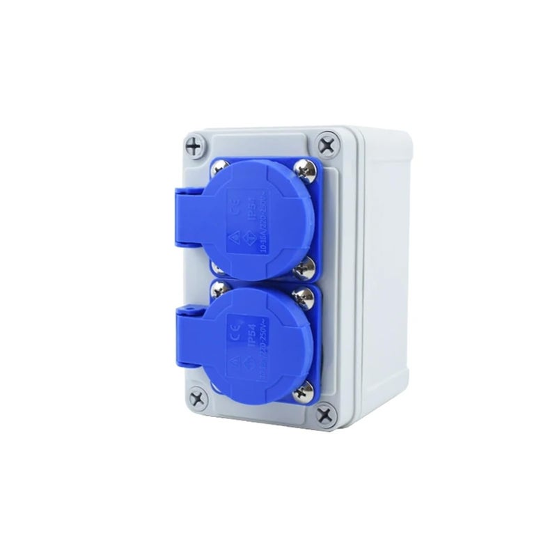1pcs Household Outdoor Water-Proof 220V 16A Multi-Function Socket Box Wall Mount Electric Car Charging Sockets Breaker(2 Sockets,Universal-Socket)