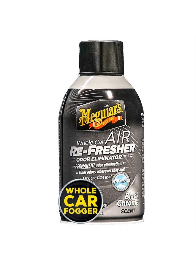 Meguiars Whole Car Air Re-Fresher Odor Eliminator Mist, Black Chrome Scent - Car Odor Remover u0026 Car Air Freshener to Eliminate Bad Odors - 2 Oz Aerosol - Image 1