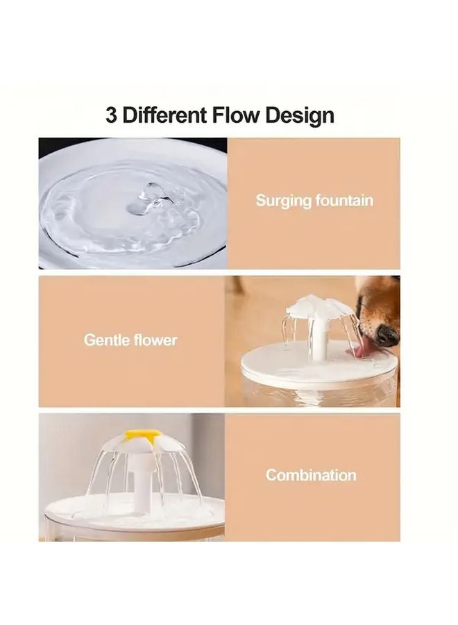 نافورة ماء قطط أوتوماتيكية حمراء، 3 سرعات قابلة للتعديل، تدفق قابل للضبط، سعة كبيرة، تعمل بالطاقة عبر USB، موزع ماء للحيوانات الأليفة - Image 5