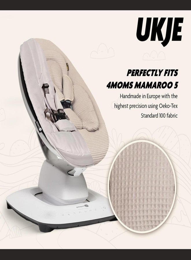 Ukje Swing Insert Rocker Cover Compatible with 4moms mamaRoo 4 and 5 and Rockaroo, Accessories with Reversible Design, Easy to Install, Handmade in Europe - Taupe - Image 4
