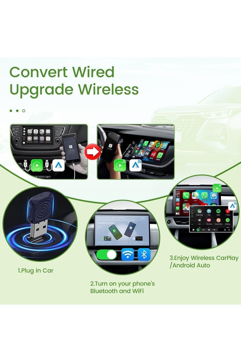 CarlinKit Mini Ultra Wireless CarPlay  Android Auto Adapter – 2-in-1 Plug  Play Wired to Wireless Converter, Stable Connection, Easy to Hide, Works with USB-A/Type-C Port, Retains Original Controls  Audio – Ultra Series - Image 5