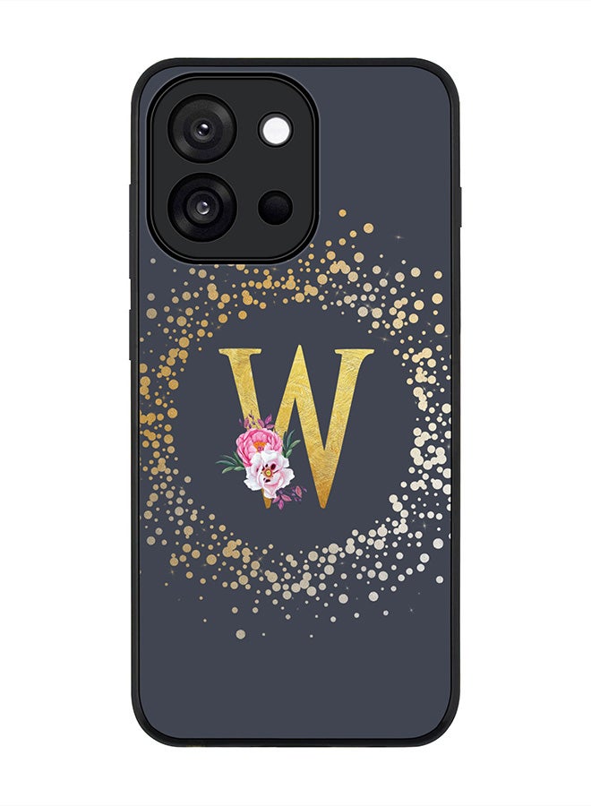 Stylizedd For OnePlus 13s / 13T Case,Slim fit Camera Protection, Shockproof Thin Phone cover  - Custom Monogram Floral - W  (Grey )