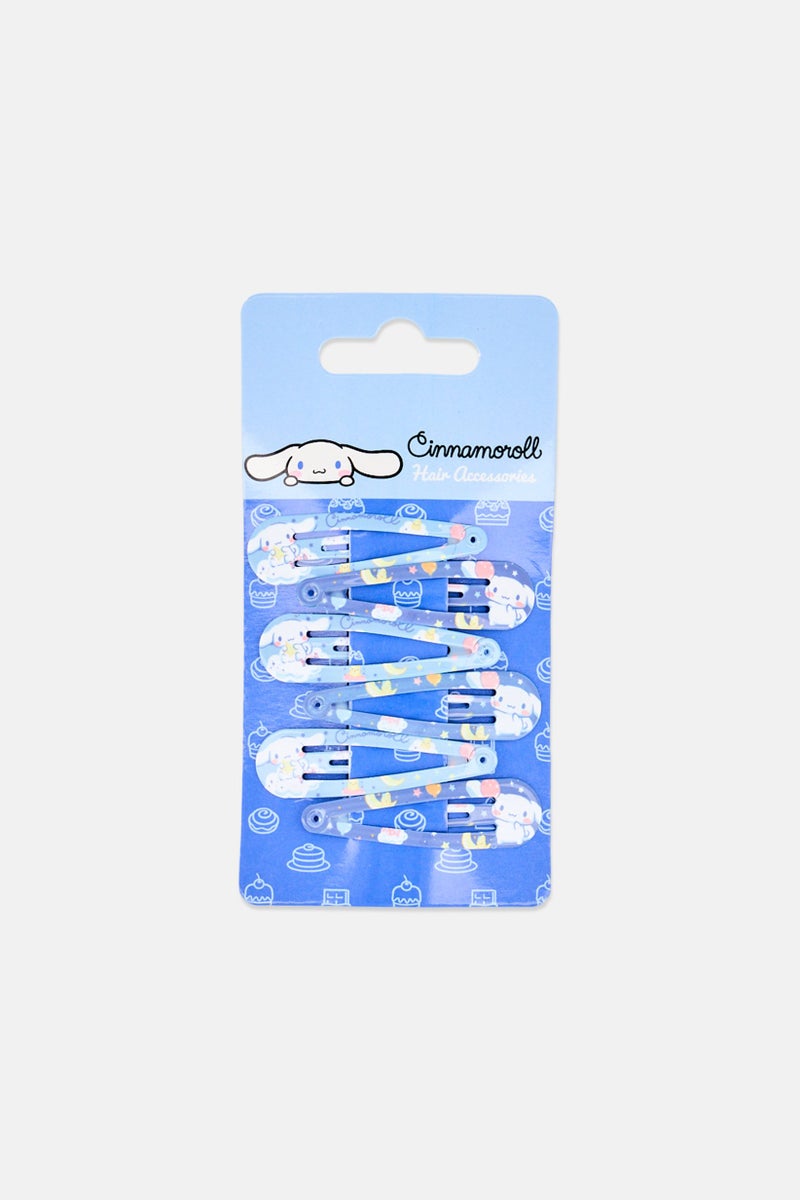 Sanrio Kids Girl 6 Pcs Cinnamoroll Snap Hair Clips, Multicolor - Image 1