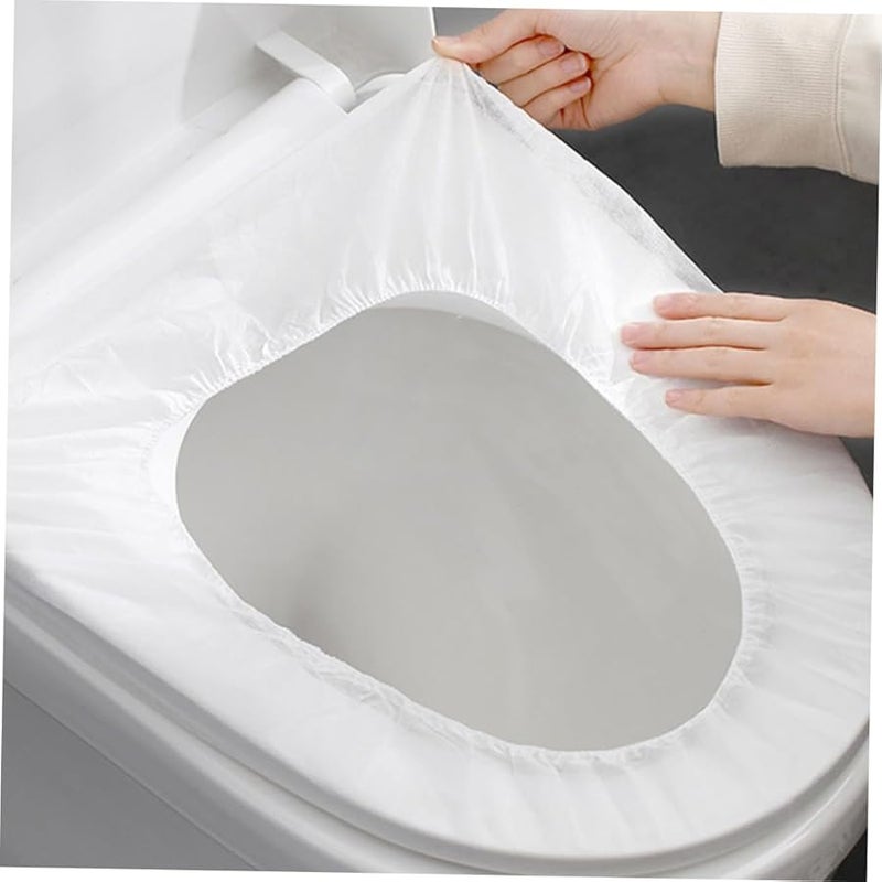 أغطية مقاعد المرحاض القابلة للتصرف 10 قطع مناسبة للسفر لدورات المياه العامة والطائرات - Image 5