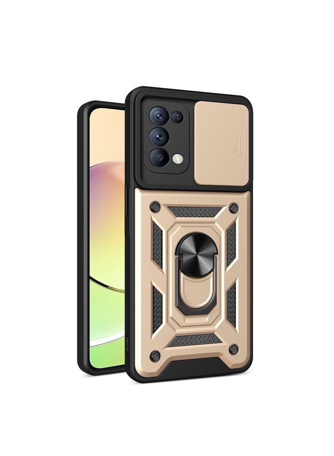 اس-توب جراب لهاتف OPPO Reno5 4G / 5G بتصميم غطاء كاميرا منزلق من مادة TPU الهجينة لهاتف الكمبيوتر الشخصي - Image 1