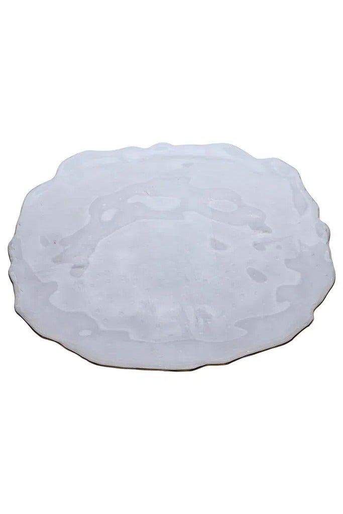Alsaif Gallery Glass Dish, 2 x 25.5 cm, Gold Rim - Clear - Image 2