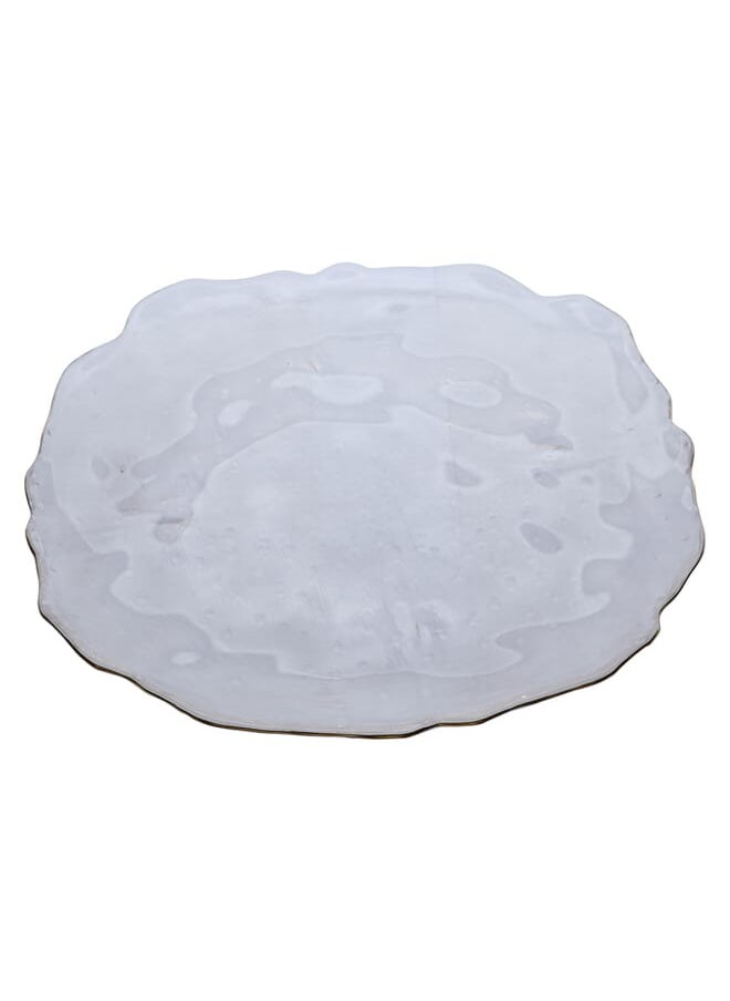 Alsaif Gallery Transparent glass plate with gold rim (2 x 25.5 cm) 