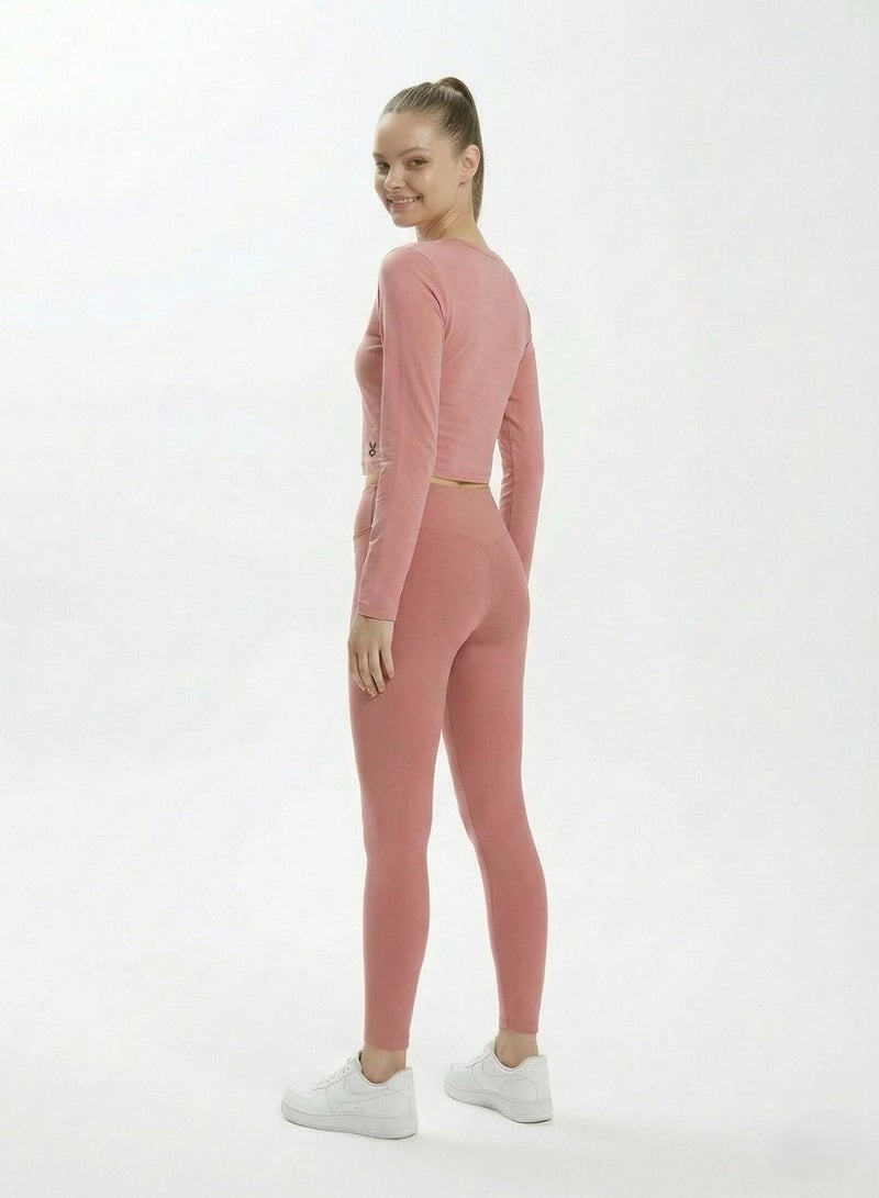 Cardio Bunny قميص نسائي بأكمام كاملة وياقة مستديرة - Image 5