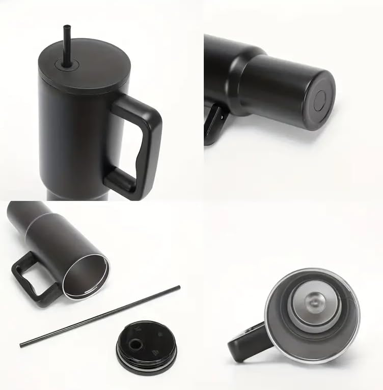 Wrixty 40 oz Tumbler with Handle Straw Lid Insulated Stainless Steel Vacuum Reusable Keep Drinks Cold Coffee Cup Holder Friendly Gifts for Lover Women Mother Travel Gym Multi Color - Image 2