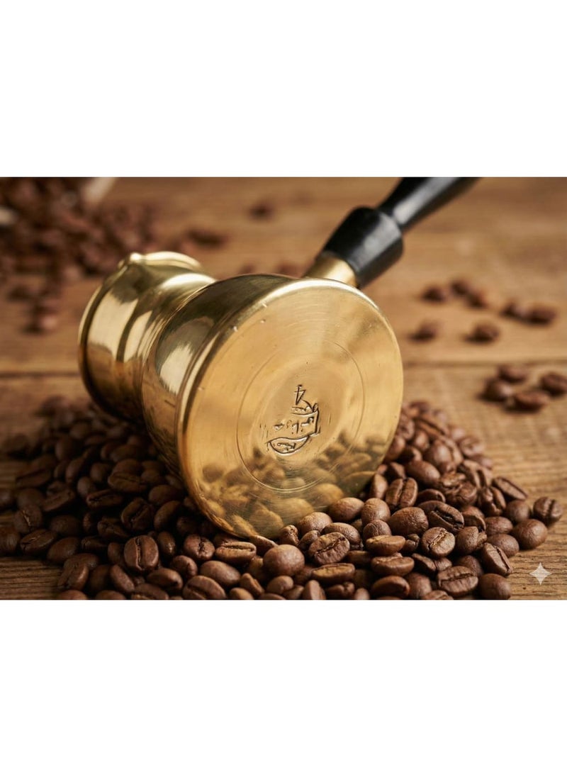 El-Soufani Coffee Pot - Polished Pure Copper – Handmade with Wooden Handle – For Arabic Coffee and Espresso - Suitable for Stove and Spirit Lamp (Milliliters, 100) - Image 4