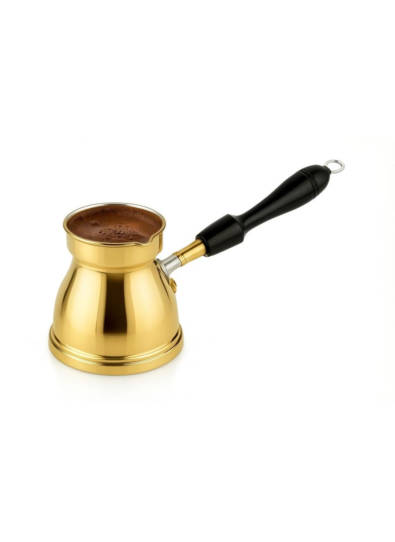 El-Soufani Coffee Pot - Polished Pure Copper – Handmade with Wooden Handle – For Arabic Coffee and Espresso - Suitable for Stove and Spirit Lamp (Milliliters, 100) - Image 1