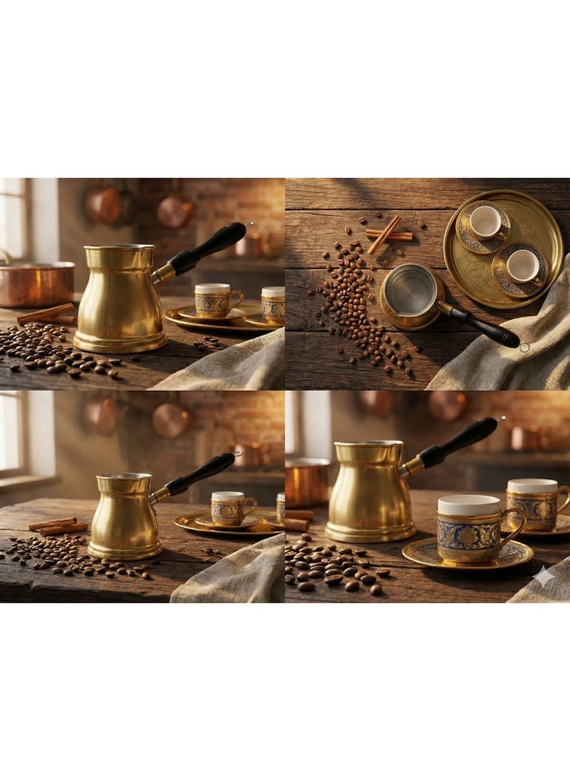 El-Soufani Coffee Pot - Polished Pure Copper – Handmade with Wooden Handle – For Arabic Coffee and Espresso - Suitable for Stove and Spirit Lamp (Milliliters, 100) - Image 5
