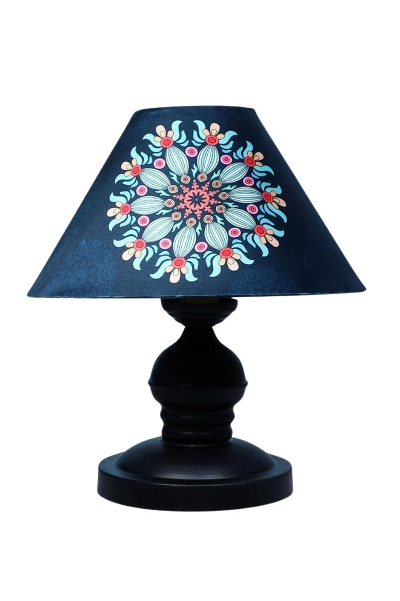 tu casa Urban Radiance Table Lamp | Black Metal Base | French Floral Print Satin Shade | Bedside & Study Lamp for Bedroom Living Room Office | Home Décor & Gifting | H-10 Inch (No Bulb) - Image 4