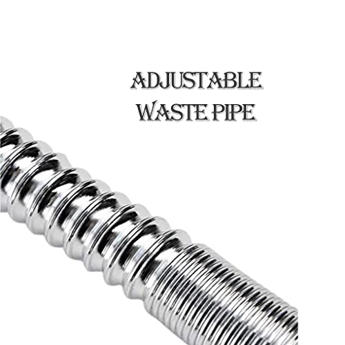 BATH GURU PVC Flexible CP Hose Waste Pipe for Bathroom Wash Basin Kitchen Sink Heavy Duty 1 1/2" Drain Hose/Outlet Tube Connector (1) (Chrome Finish) - Image 5