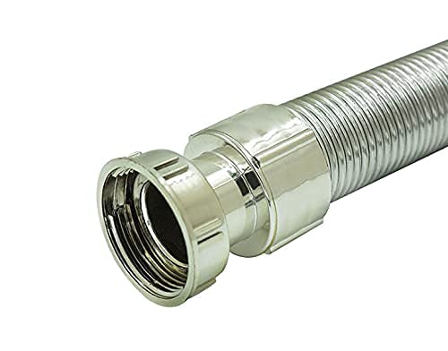 BATH GURU PVC Flexible CP Hose Waste Pipe for Bathroom Wash Basin Kitchen Sink Heavy Duty 1 1/2" Drain Hose/Outlet Tube Connector (1) (Chrome Finish) - Image 4