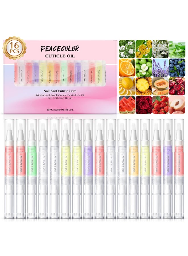 PEACECOLOR 16Pcs Cuticle Oil Pen for Nails Portable Nail Moist Nail Strengthener Nails Care Kit for Treatment Care Nail Softener and Strengthener - Image 2