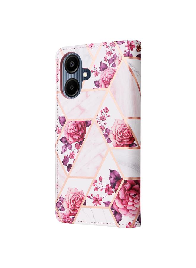 إيروريكس جراب لهاتف Samsung Galaxy A06 4G مصنوع من الجلد بخياطة برونزية رخامية - Image 3