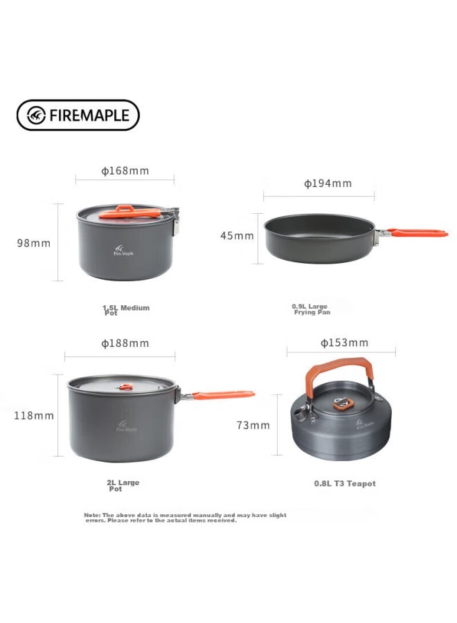 Fire-maple Outdoor Camping Stove Set With 4 Storage Bags, Portable Burner For 4-5 People, Complete Camping Equipment - Image 3