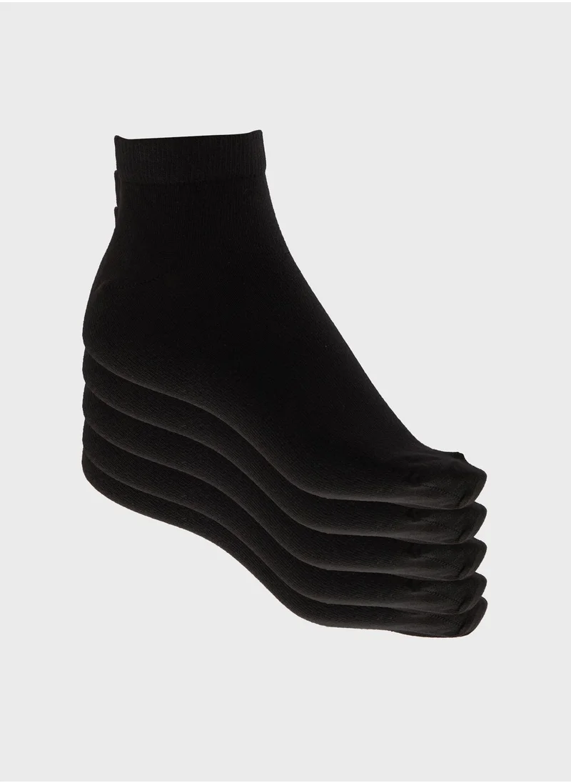 Seventy Five Basics 5 Pack Ankle Socks with Antibacterial Finish