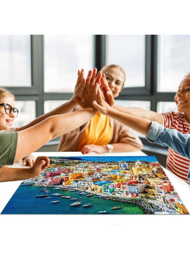 لغز مكون من 1000 قطعة | لغز تحت عنوان المدينة الساحلية | لغز وألعاب تعليمية غير رسمية للبالغين والأطفال - Image 4