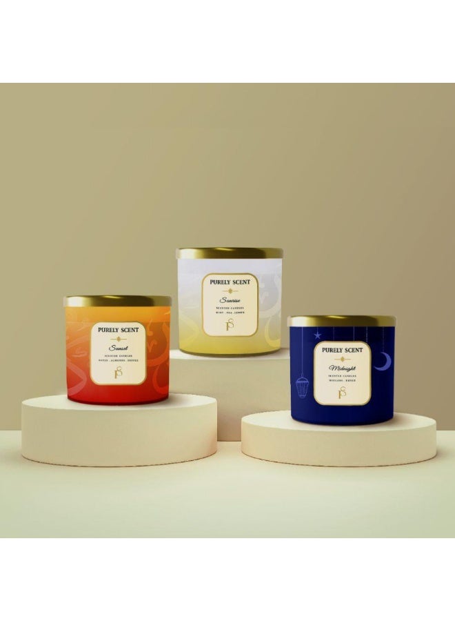 PURELY SCENT Coffee, Dates & Almond Scented Candle - Sunset - 100% Soy Wax, 92-Hour Burn - Image 4