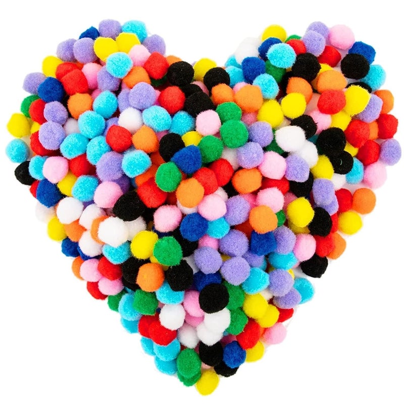 KRYTONE �2CM 50Pcs Assorted Pom Poms, Craft Pom Pom Balls, Colorful Pompoms for DIY Creative Crafts Decorations, Kids Craft Project - Image 1
