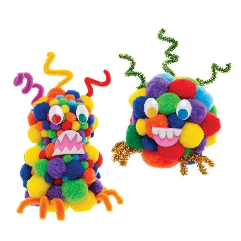KRYTONE �2CM 50Pcs Assorted Pom Poms, Craft Pom Pom Balls, Colorful Pompoms for DIY Creative Crafts Decorations, Kids Craft Project - Image 3