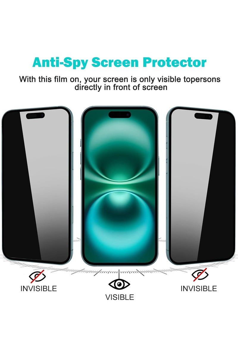 QIRG 1 Pack iPhone 17 Privacy Screen Protector,SHigh hardness Tempered Glass Film,Anti-Scratch Case Friendly - Image 3