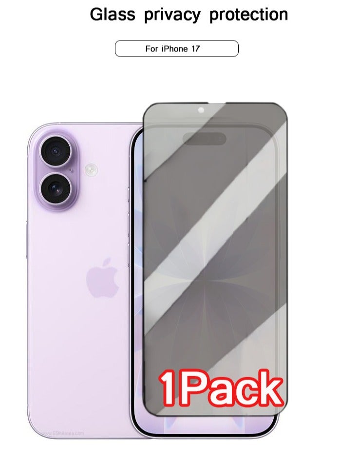 QIRG 1 Pack iPhone 17 Privacy Screen Protector,SHigh hardness Tempered Glass Film,Anti-Scratch Case Friendly - Image 1