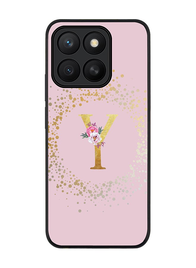 Stylizedd For Honor X8c Case,Slim fit Camera Protection, Shockproof Thin Phone cover  - Custom Monogram Floral - Y  (Pink )