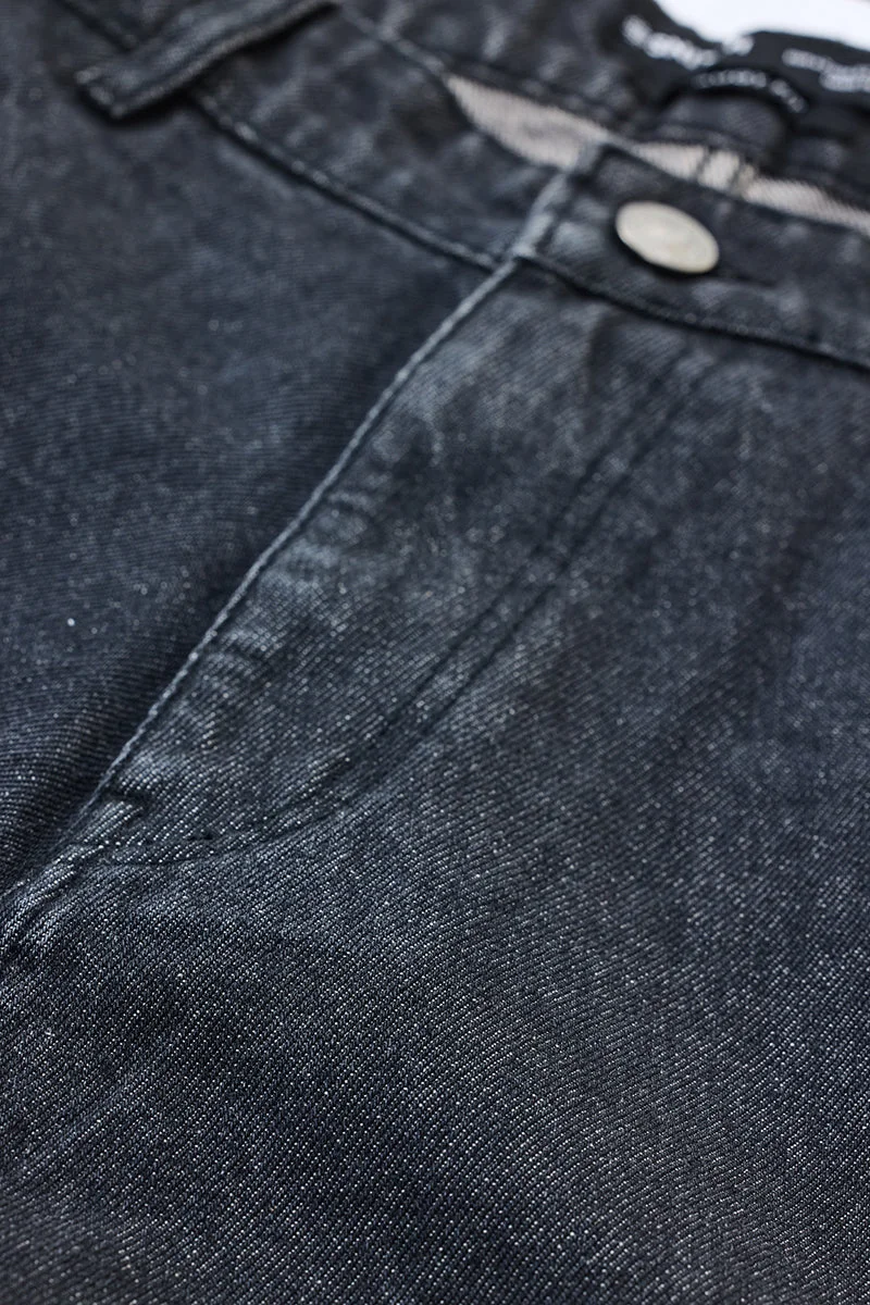 سنيتش Black Solid Relaxed Casual Cargo