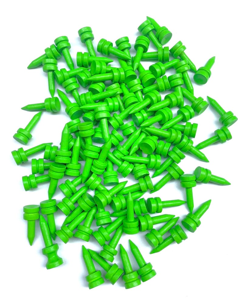 TH Golf 100 PCS Bamboo Golf Tees | Multiple Colours & Sizes | Eco Friendly & Sustainable Bamboo Golf Tees (25mm Castle Neon Green), 38mm, 54mm, 70mm, 83mm - Image 3