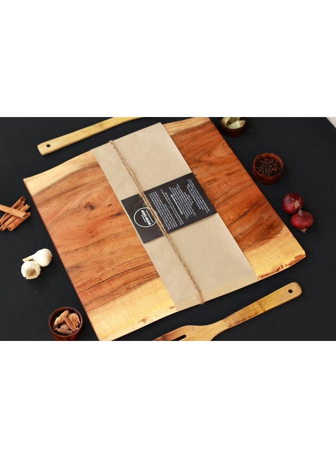 Wood Chop Wood Chop | Live Edge Cutting Board | Reversible | Natural Finish with Mineral Oils | 15 * 12 * 1 inch  - Image 4