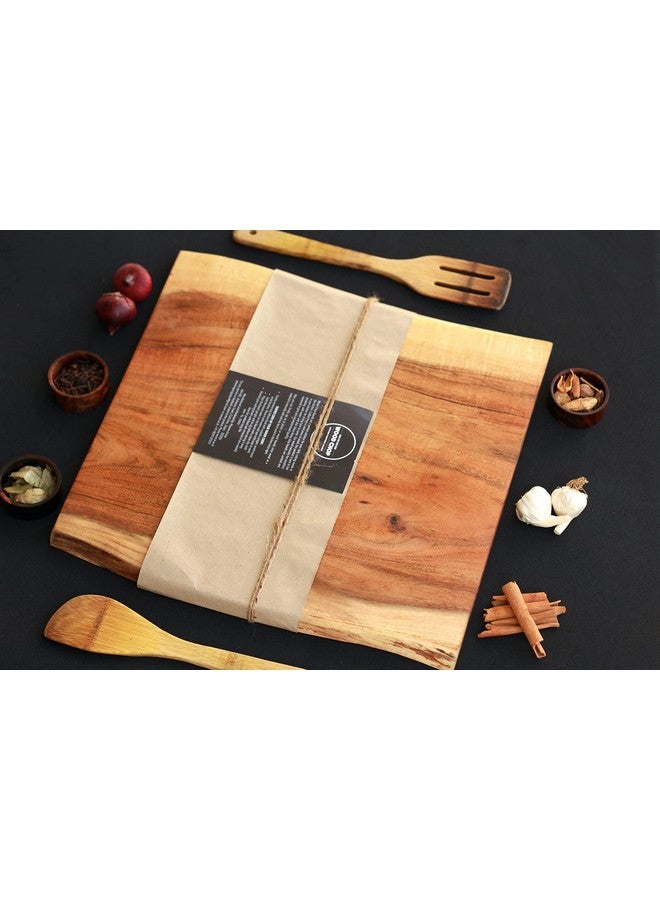 Wood Chop Wood Chop | Live Edge Cutting Board | Reversible | Natural Finish with Mineral Oils | 15 * 12 * 1 inch  - Image 2