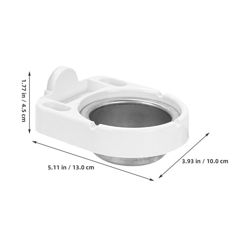Stainless Steel Wall Mounted Ashtray Removable Ash Holder No Drill Smoke Disposal White - Image 3