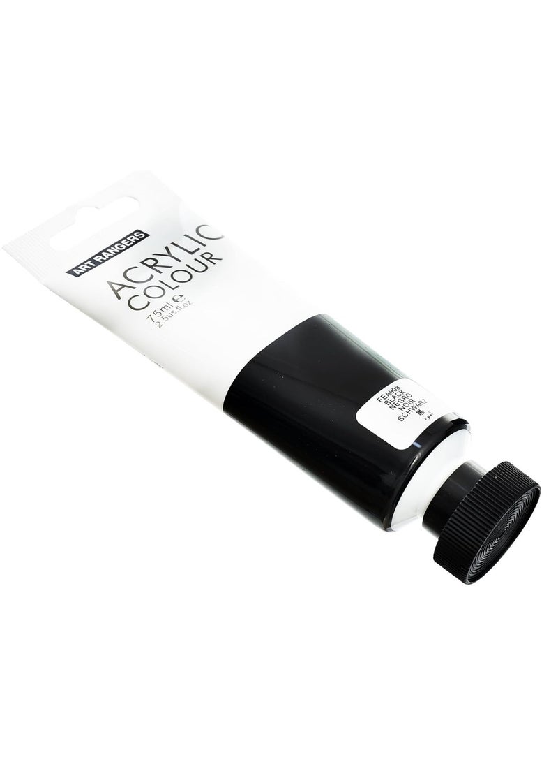 ART RANGERS Acrylic Paint Tube 75ml Content Black - Image 2