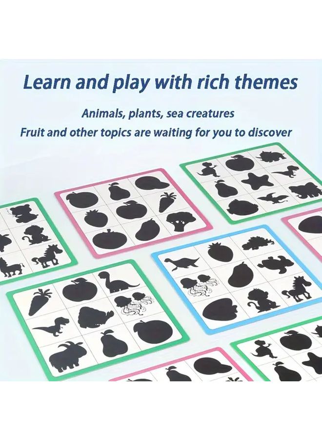 Wooden Shadow Matching Game Animal Fruit Puzzle Educational Toy For Cognitive Development - Image 5
